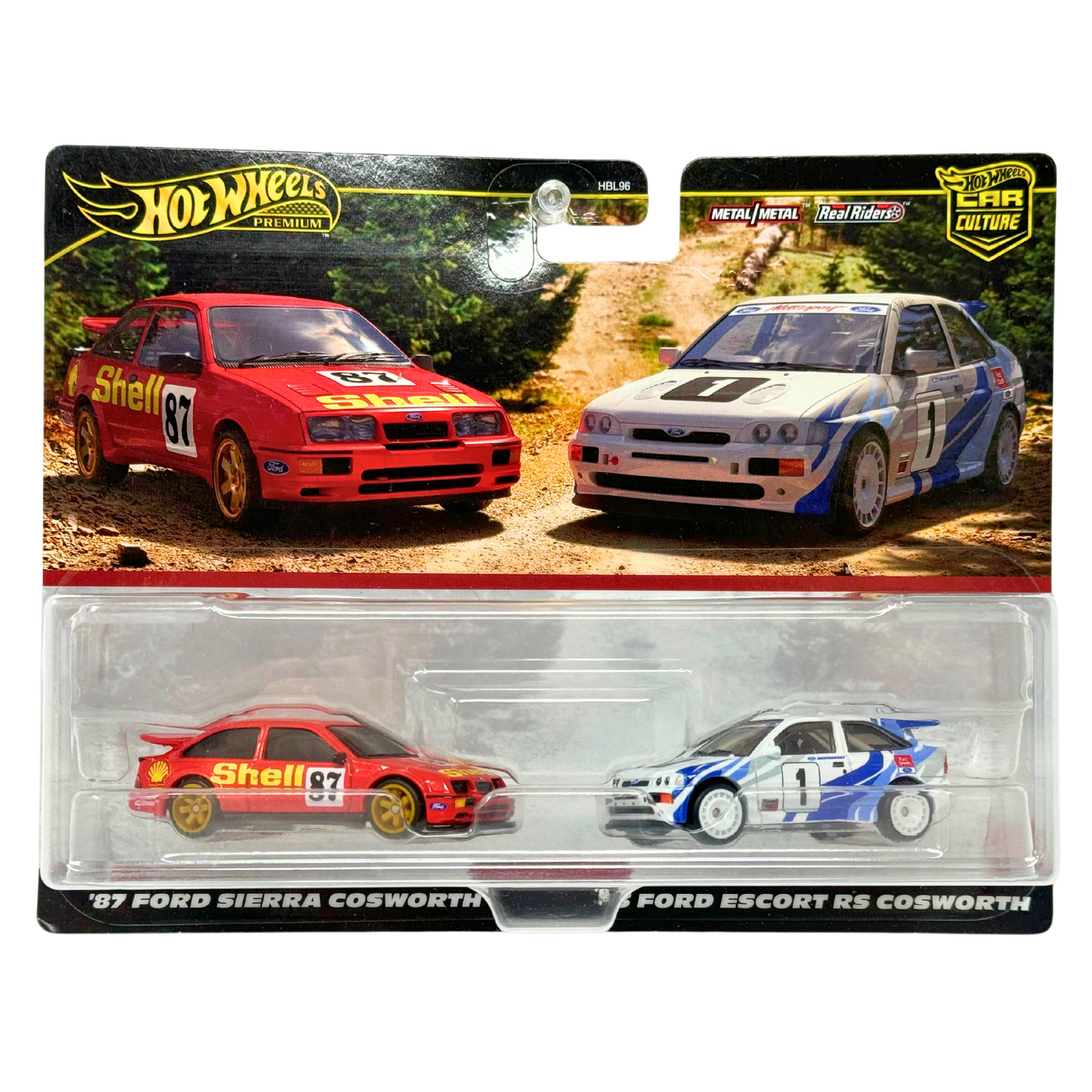 Hot Wheels Premium 1987 Ford Sierra Cosworth & 1993 Escort Cosworth Car Culture 1:64 Diecast
