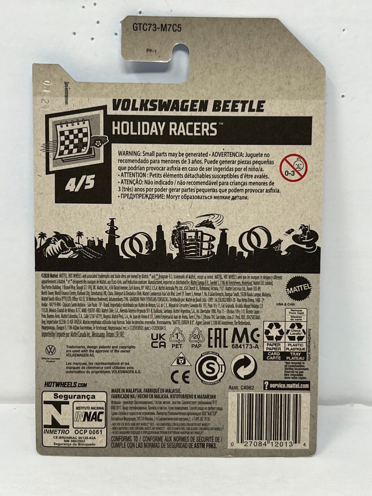 Hot Wheels Holiday Racers Volkswagen Beetle European Car 1:64 Diecast