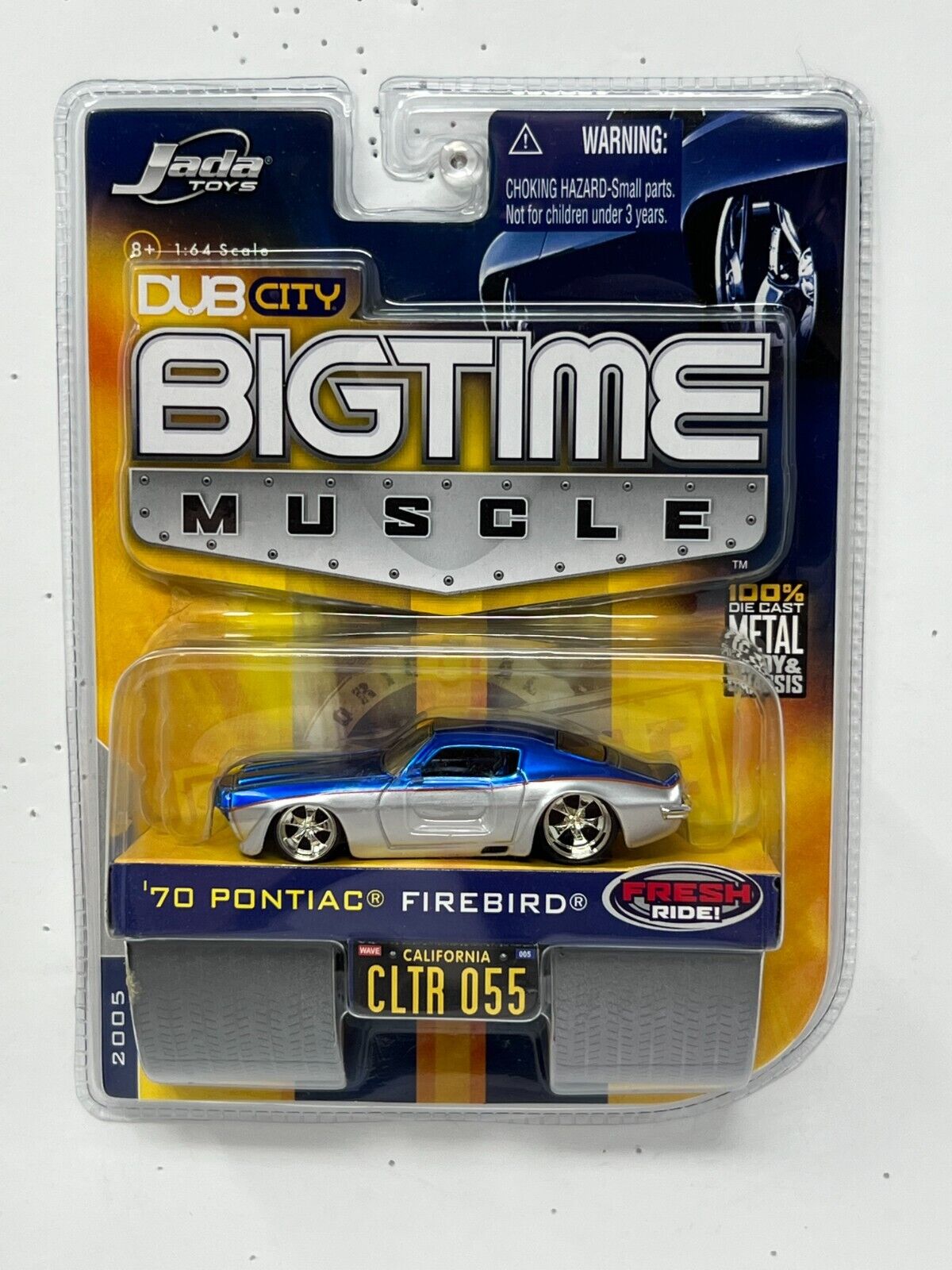 Jada Dub City Bigtime Muscle 1970 Pontiac Firebird 1:64 Diecast Silver Blue