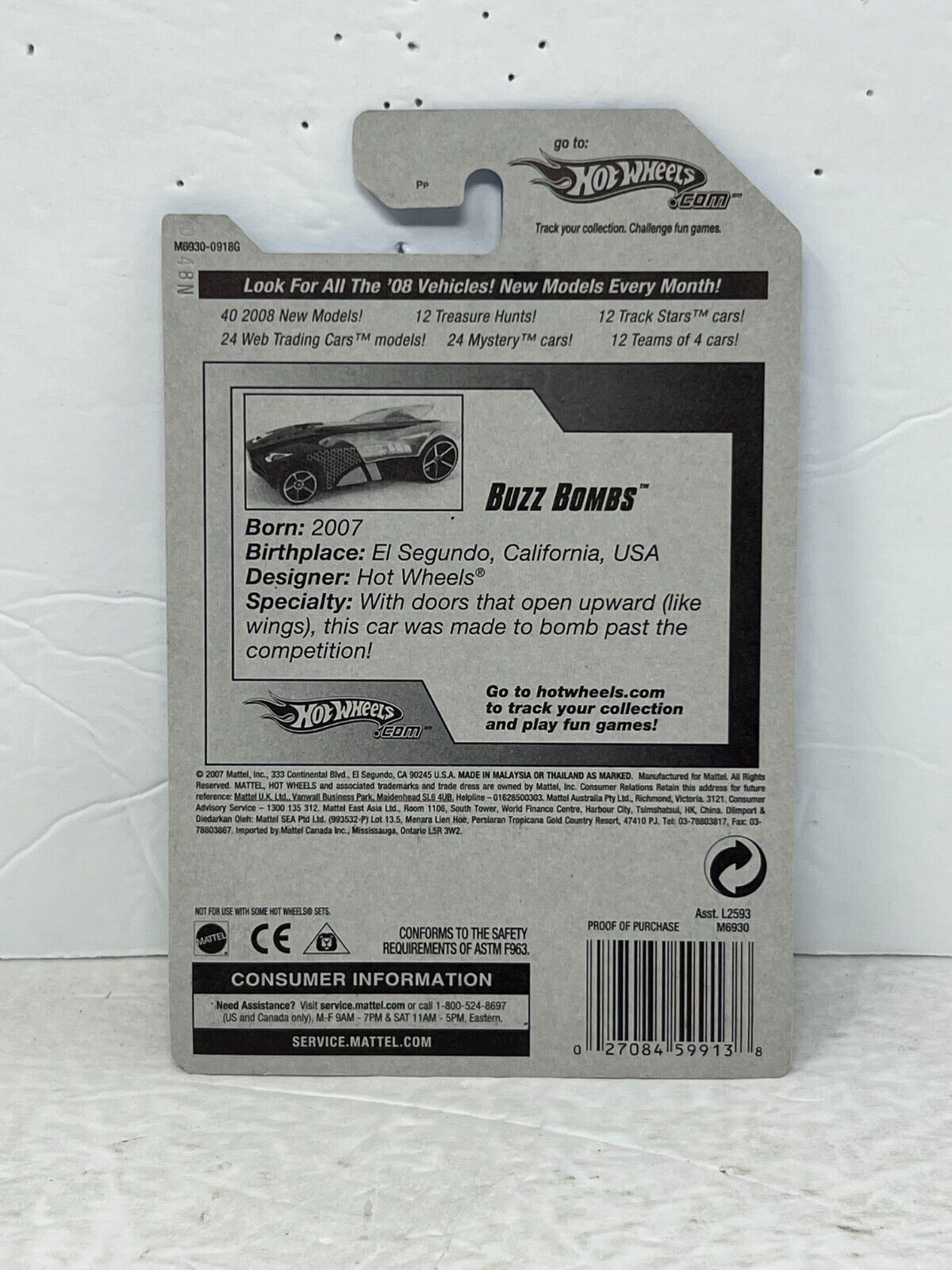 Hot Wheels 2008 All Stars Buzz Bomb Fantasy Cars 1:64 Diecast Factory Sealed