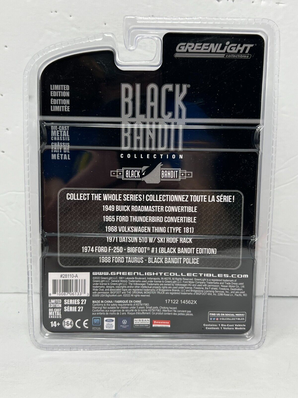 Greenlight Black Bandit 1949 Buick Roadmaster Convertible 1:64 Diecast V3