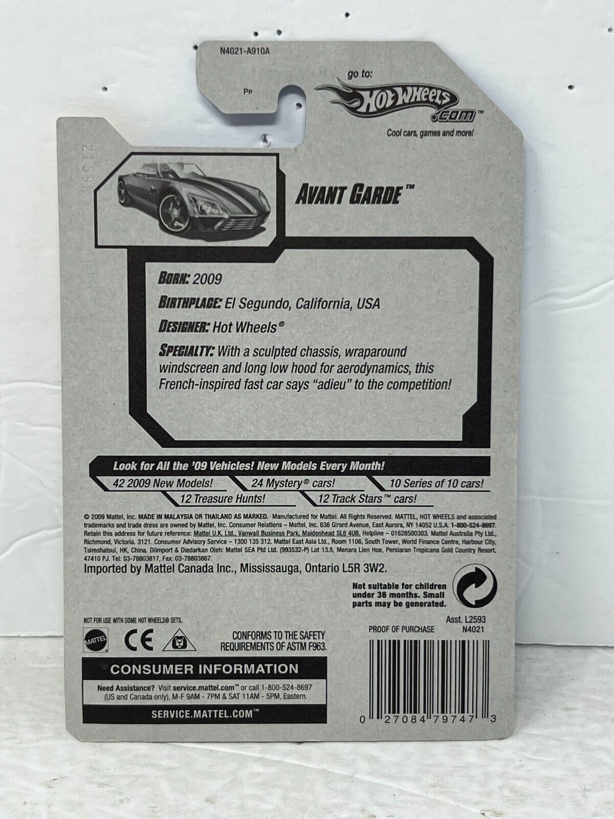 Hot Wheels 2009 New Models Avant Garde Fantasy Cars 1:64 Diecast Factory Sealed