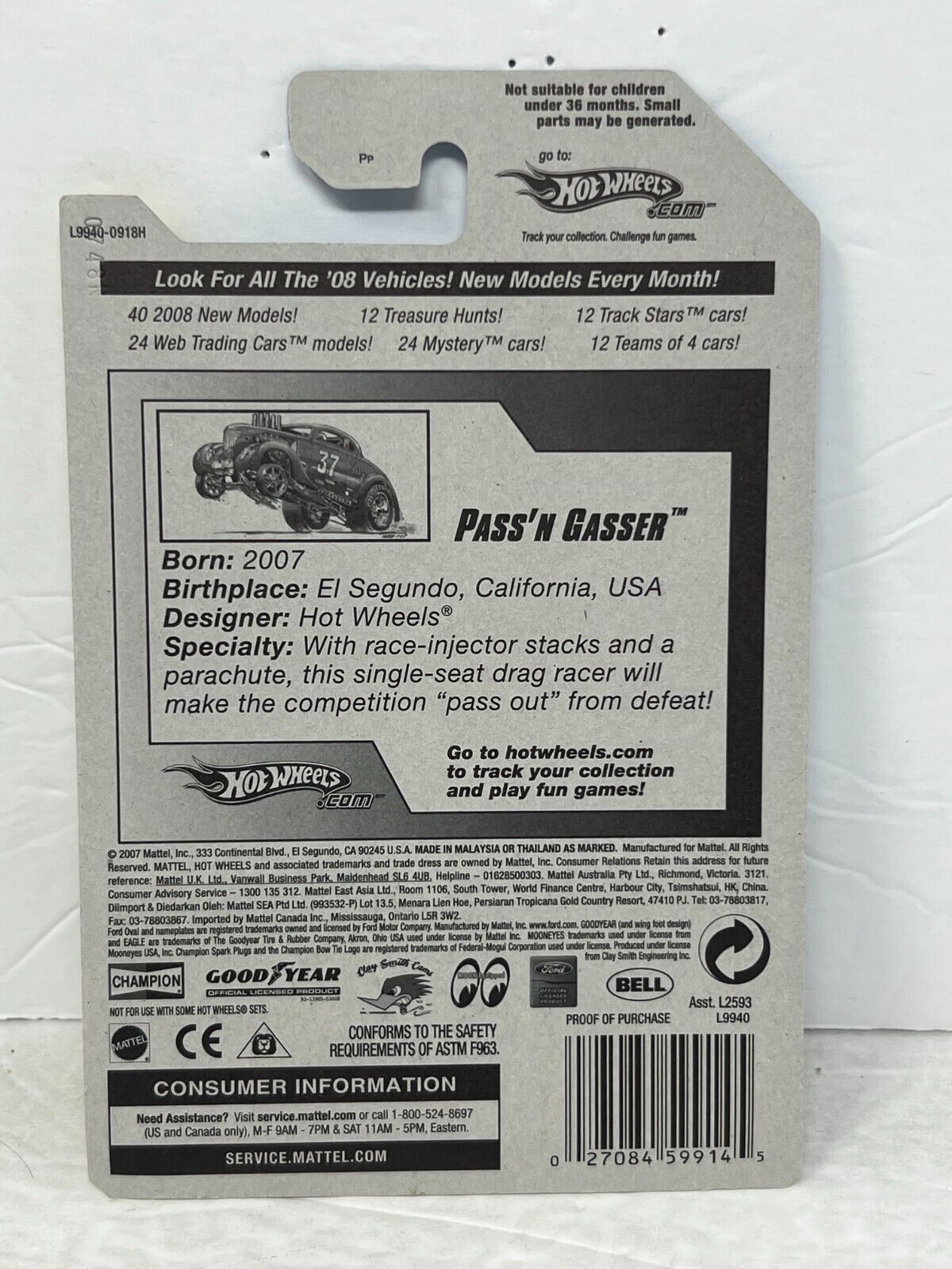 Hot Wheels 2008 New Models Pass'n Gasser Fantasy Cars 1:64 Diecast Factory Sealed