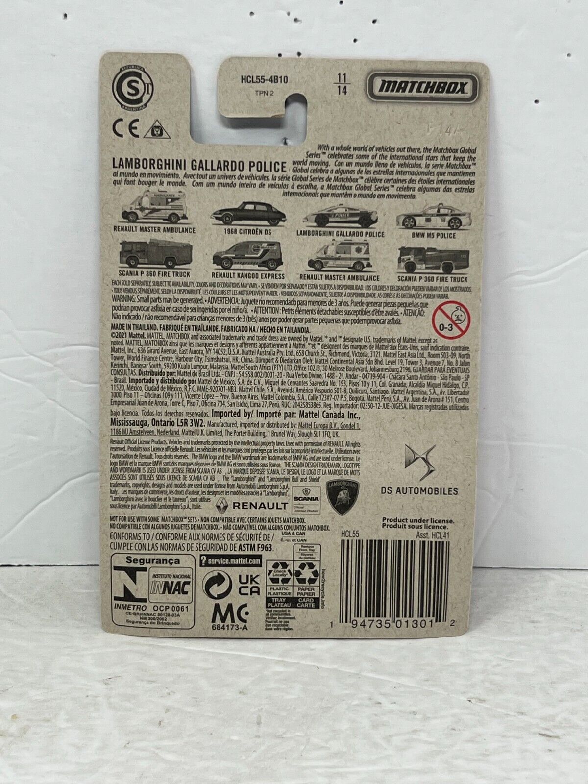Matchbox Global Series Lamborghini Gallardo Police 1:64 Diecast