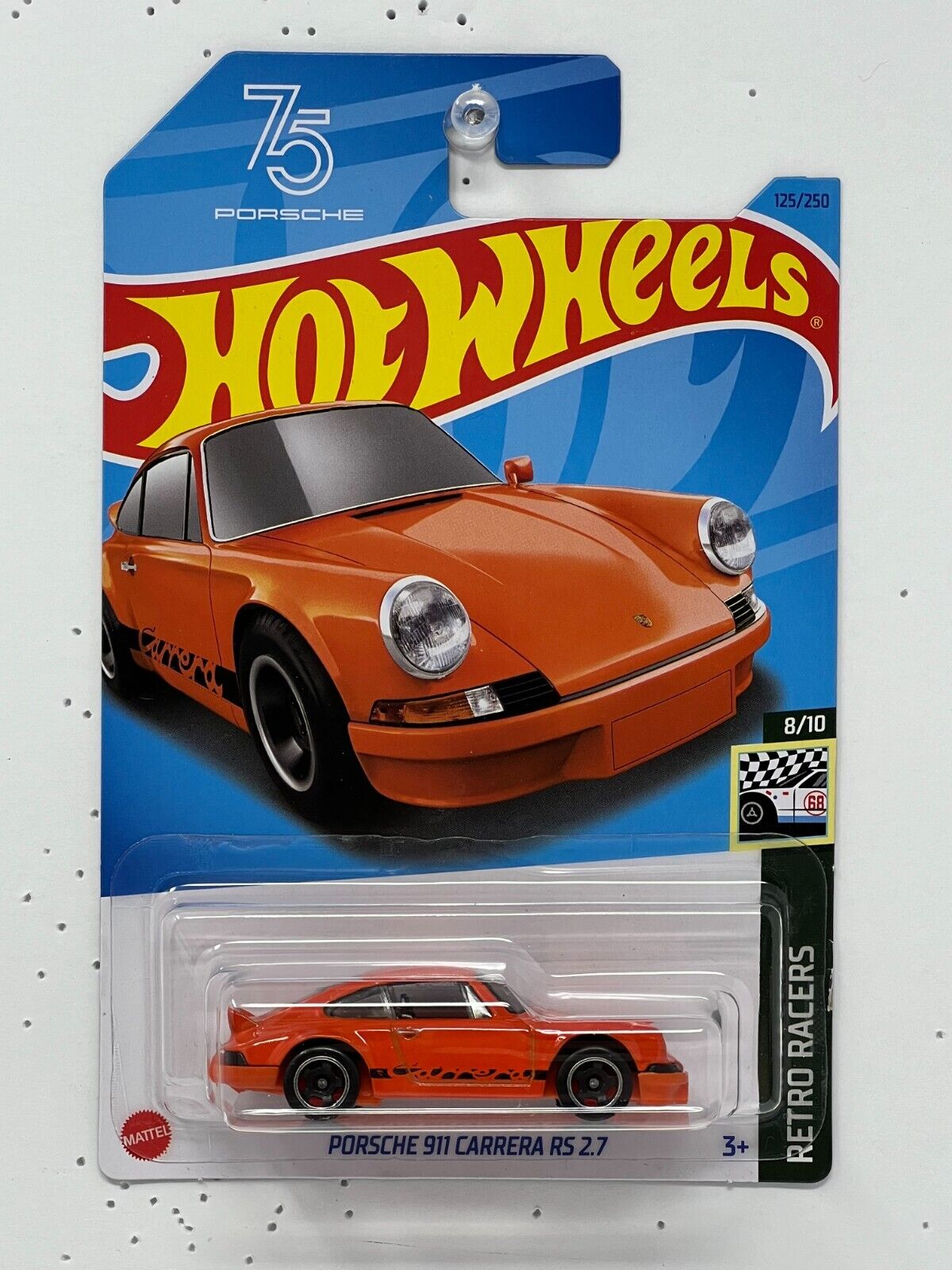 Hot Wheels Retro Racers Porsche 911 Carrera RS 2.7 European Car 1:64 Diecast Orange V3