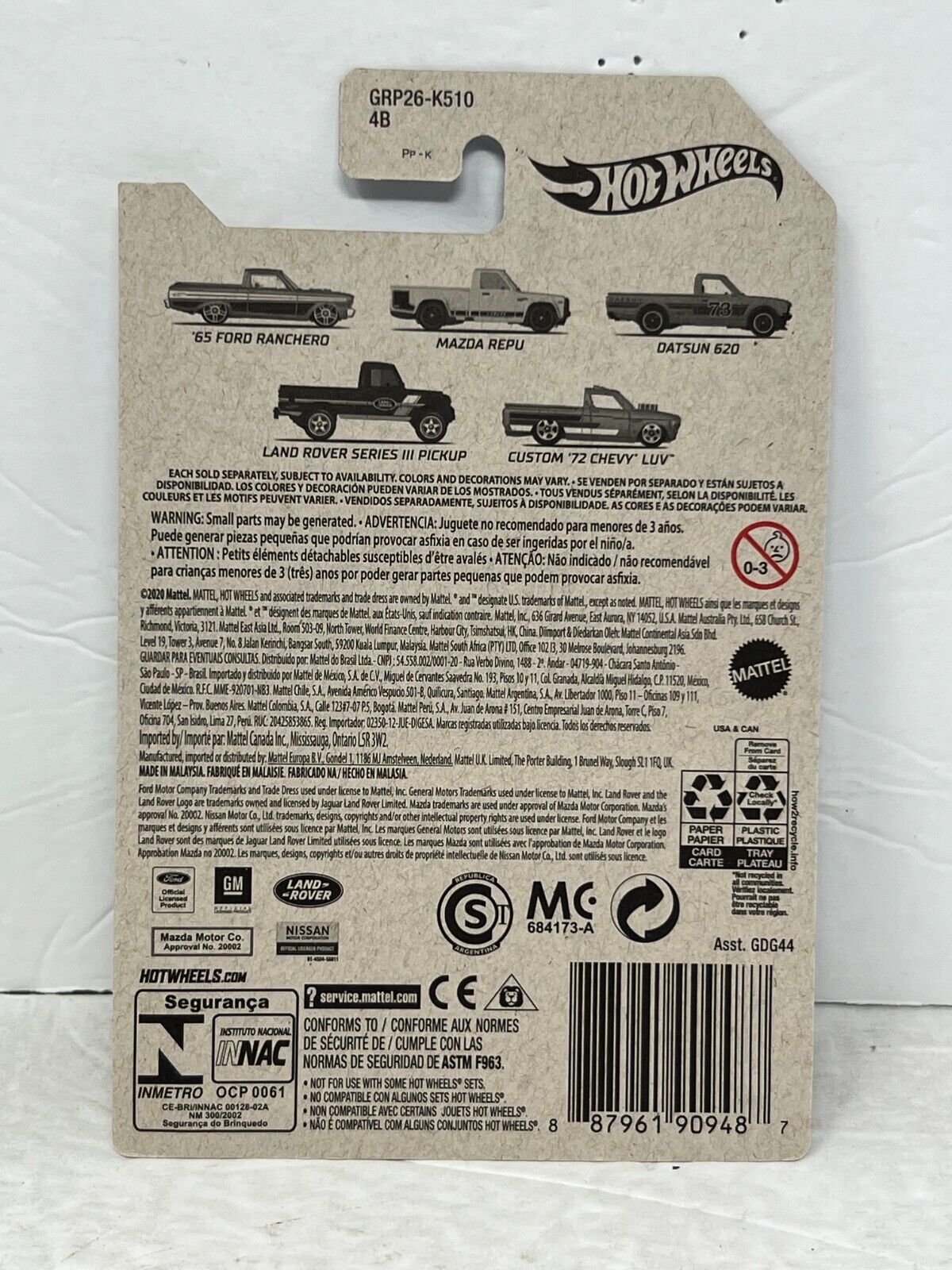 Hot Wheels Pickup Truck Series Land Rover Series III Pickup OFF-ROAD Utility Vehicle 1:64 Diecast V2