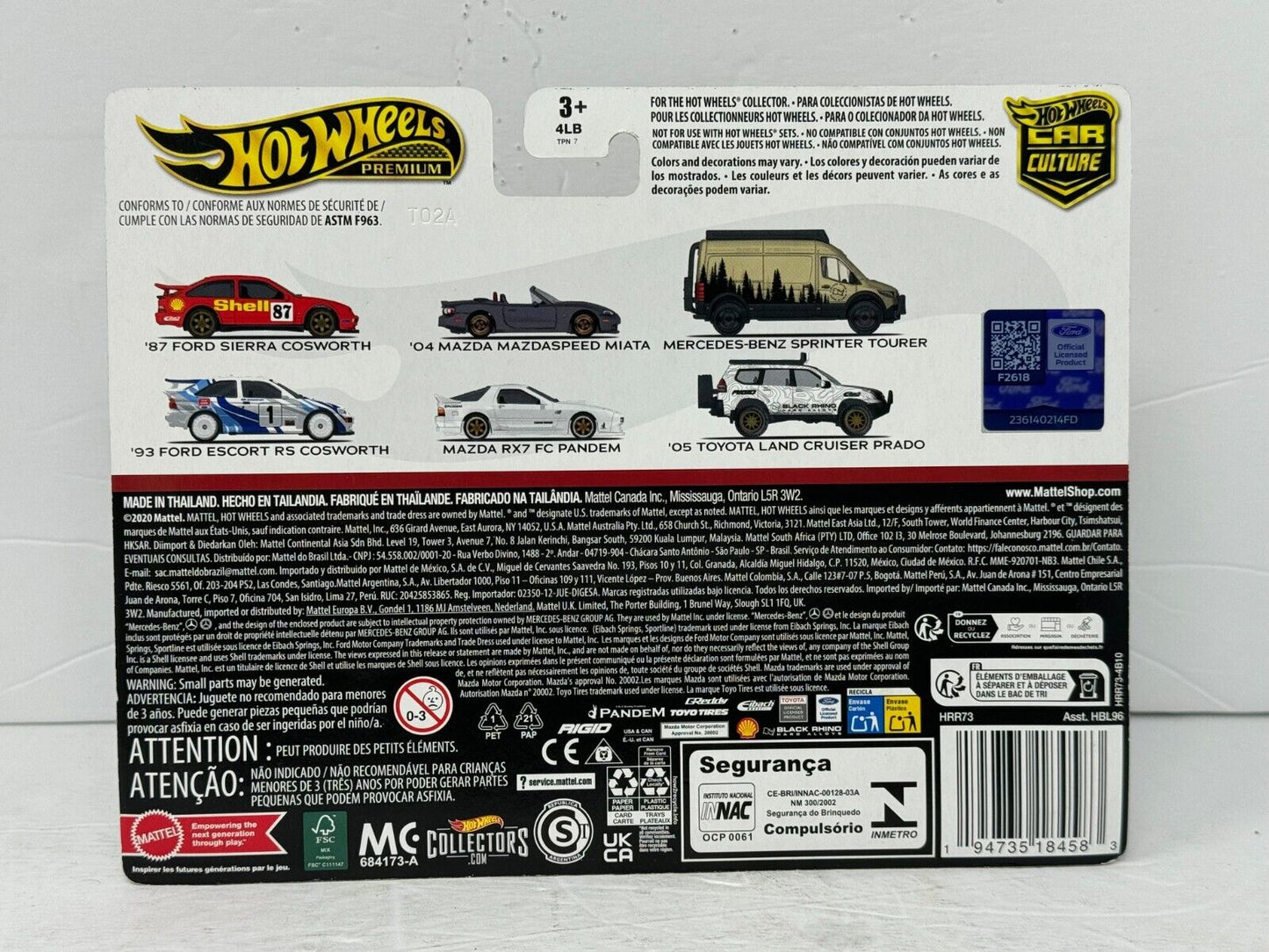 Hot Wheels Premium 1987 Ford Sierra Cosworth & 1993 Escort Cosworth Car Culture 1:64 Diecast