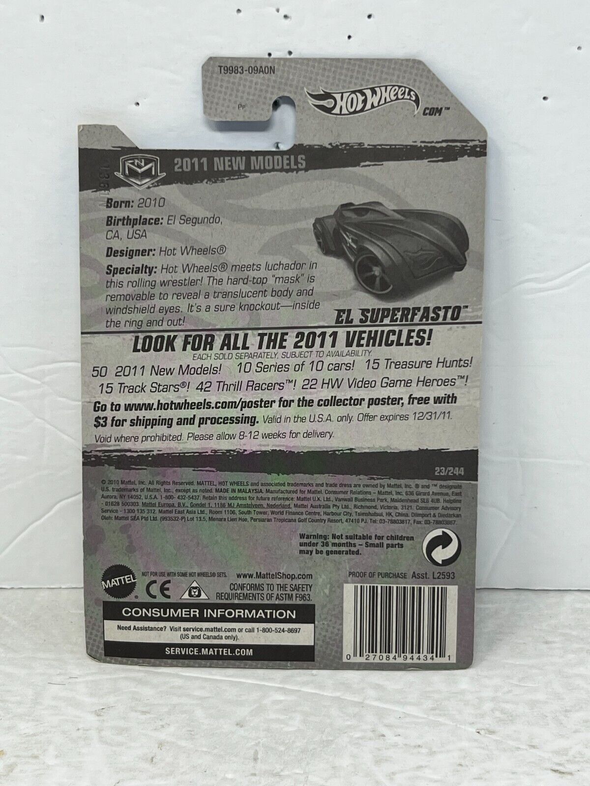 Hot Wheels 2011 New Models El Superfasto Fantasy Cars 1:64 Diecast Factory Sealed