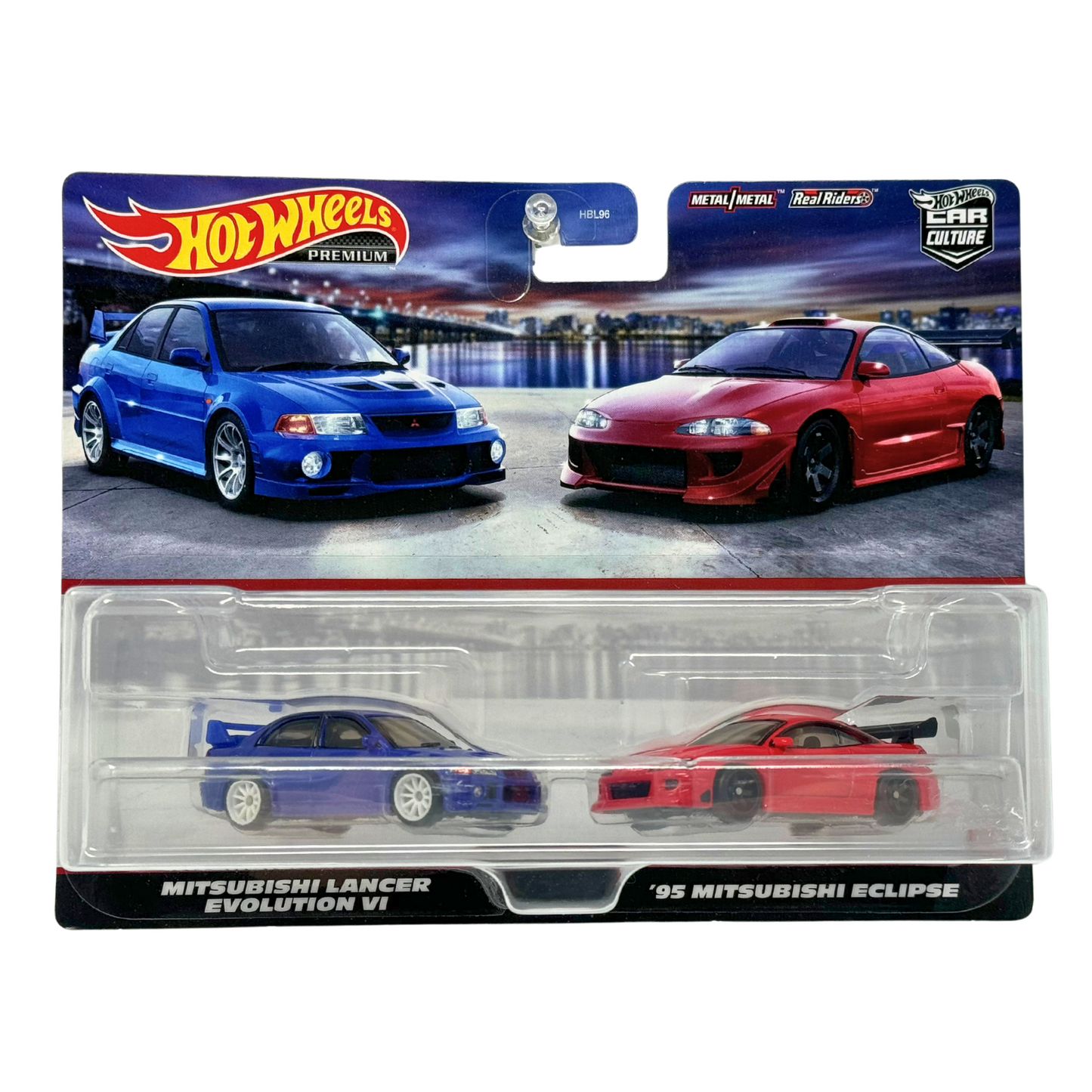 Hot Wheels Premium Mitsubishi Lancer Evolution VI & 1995 Eclipse Car Culture 1:64 Diecast
