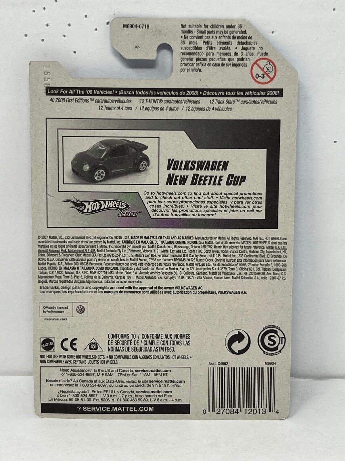 Hot Wheels Team Volkswagen New Beetle Cup European Car 1:64 Diecast