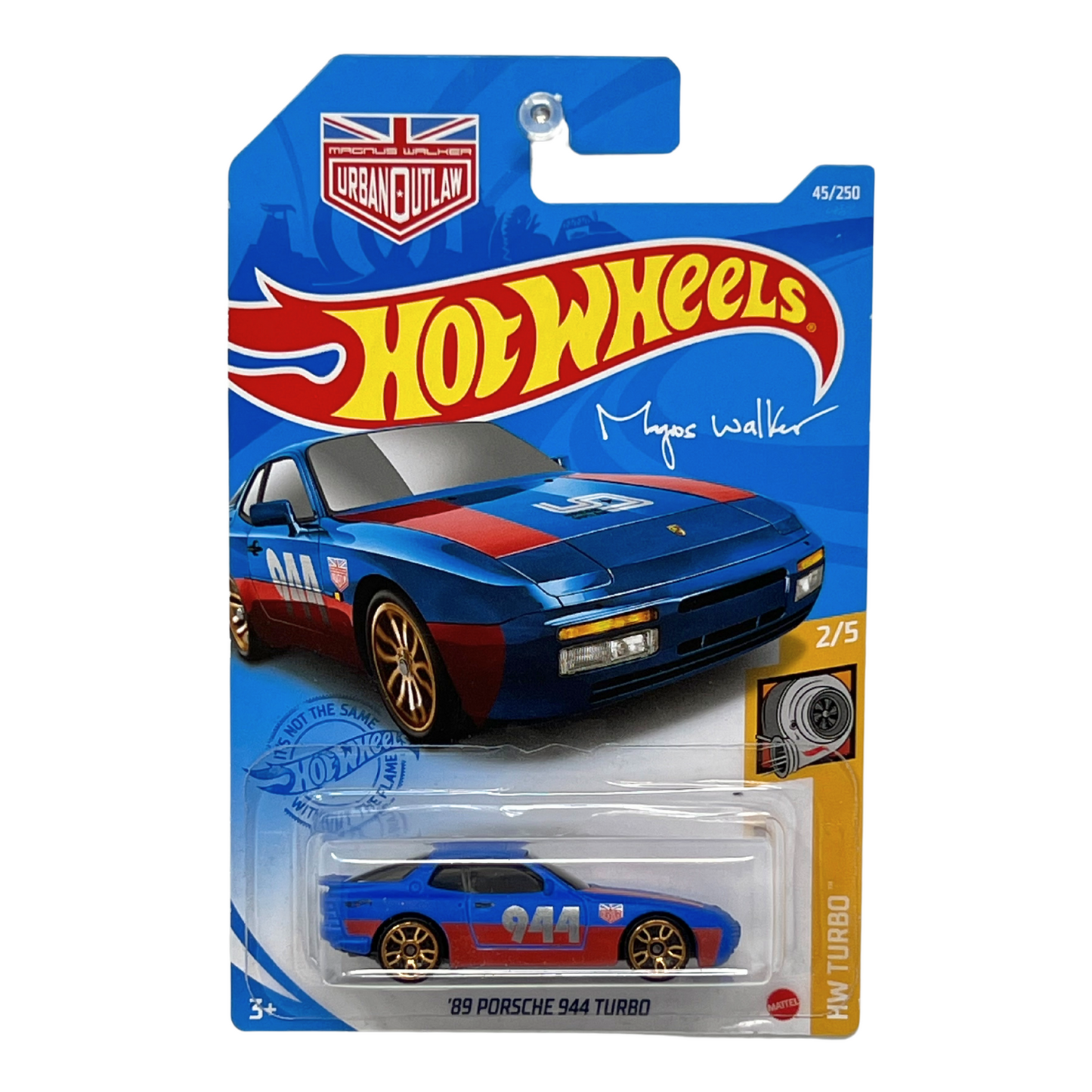 Hot Wheels HW Turbo 1989 Porsche 944 Turbo European Car 1:64 Diecast Blue V4