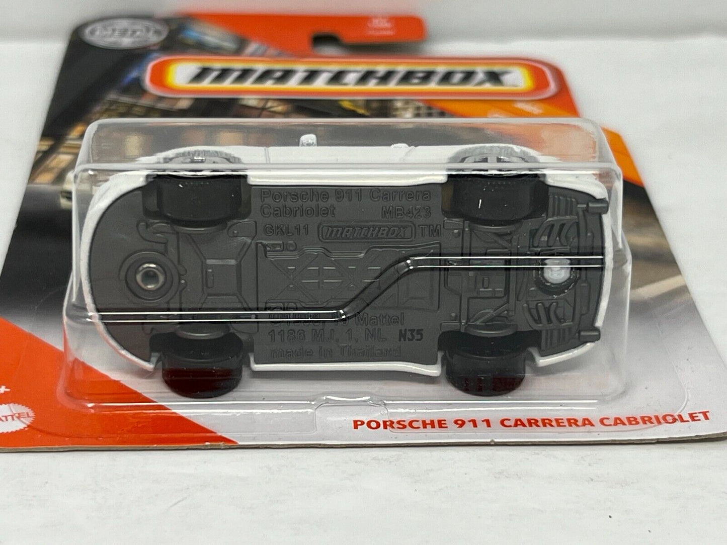 Matchbox MBX City Porsche 911 Carrera Cabriolet White 1:64 Diecast Version 2