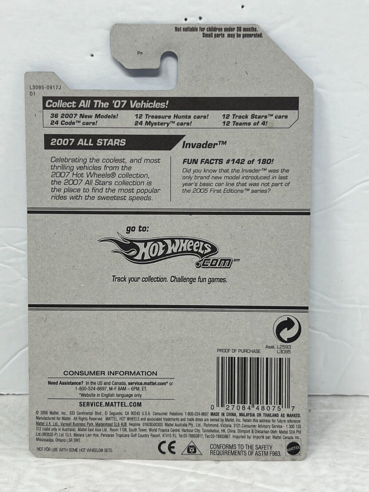 Hot Wheels 2007 All Stars Invader Fantasy Cars 1:64 Diecast Factory Sealed