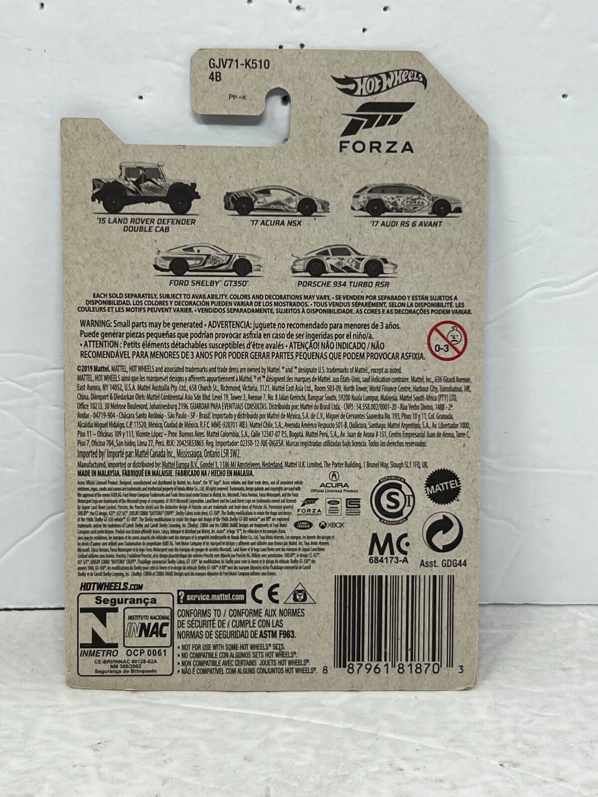 Hot Wheels Forza Motorsport Porsche 934 Turbo RSR European Car 1:64 Diecast V3