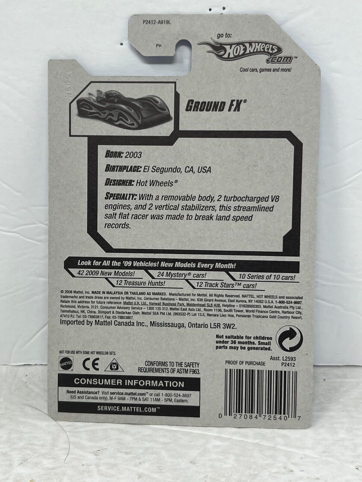Hot Wheels HW Special Features Ground FX Fantasy Cars 1:64 Diecast Factory Sealed