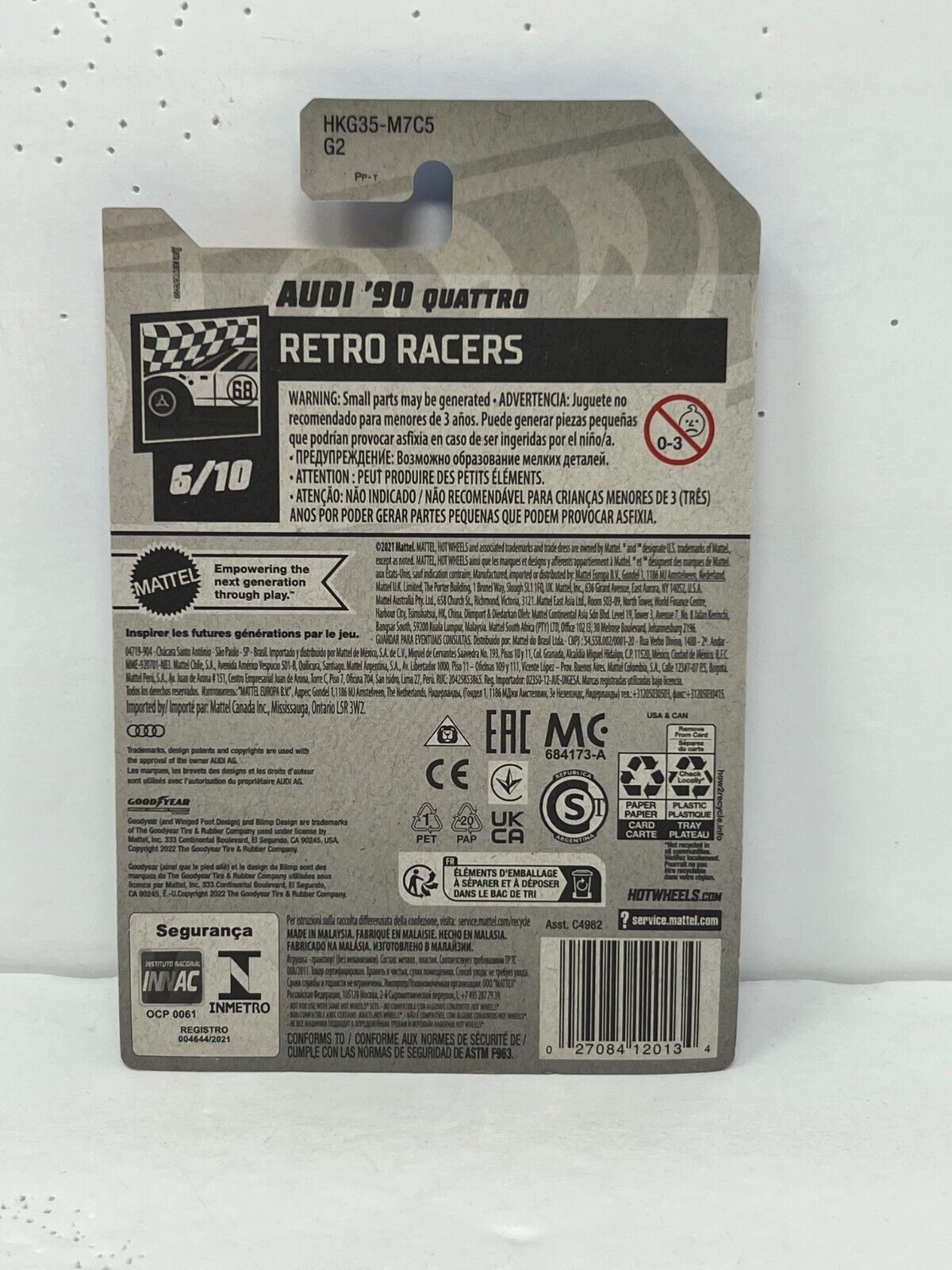 Hot Wheels Retro Racers 1990 Audi Quattro European Car 1:64 Diecast