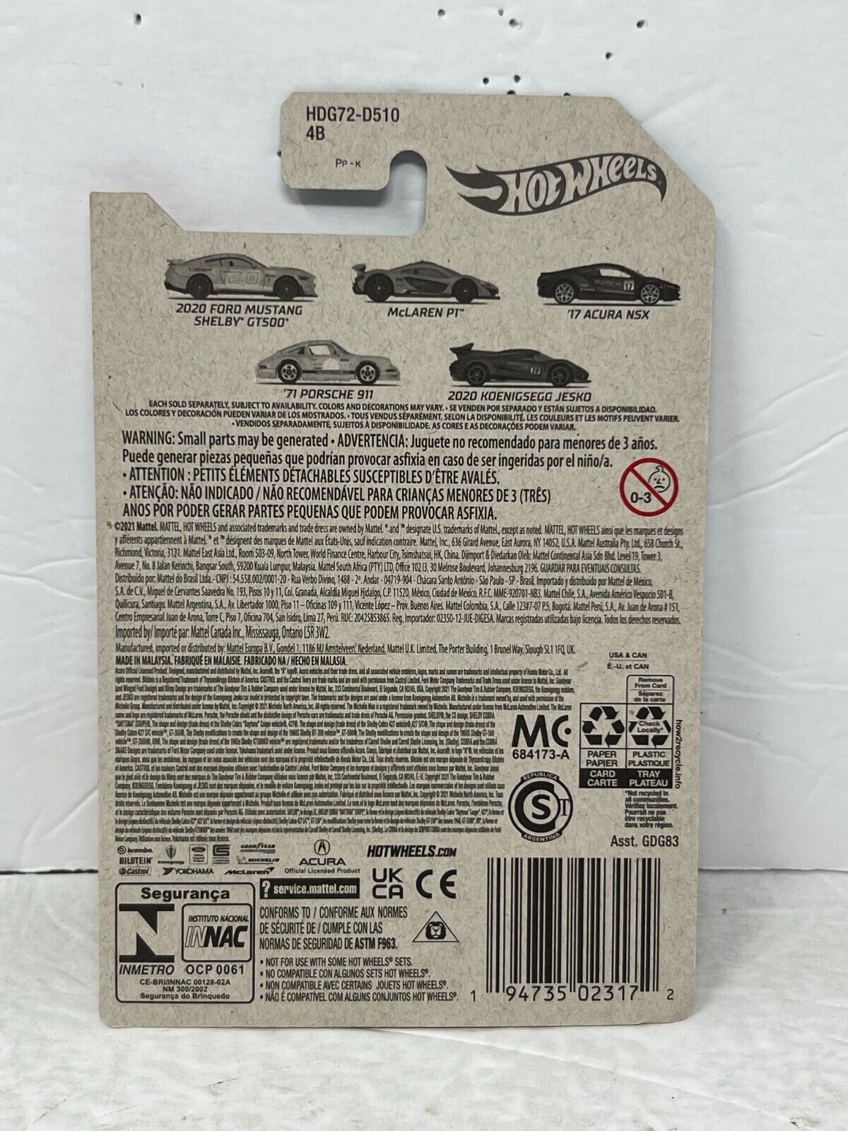 Hot Wheels Exotics 1971 Porsche 911 European Car 1:64 Diecast