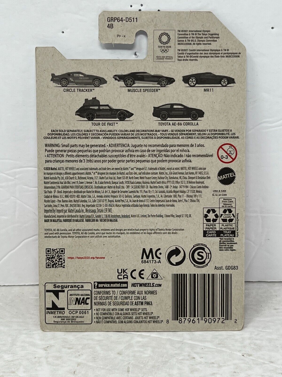 Hot Wheels Tokyo 2020 Circle Tracker Fantasy Cars 1:64 Diecast V2