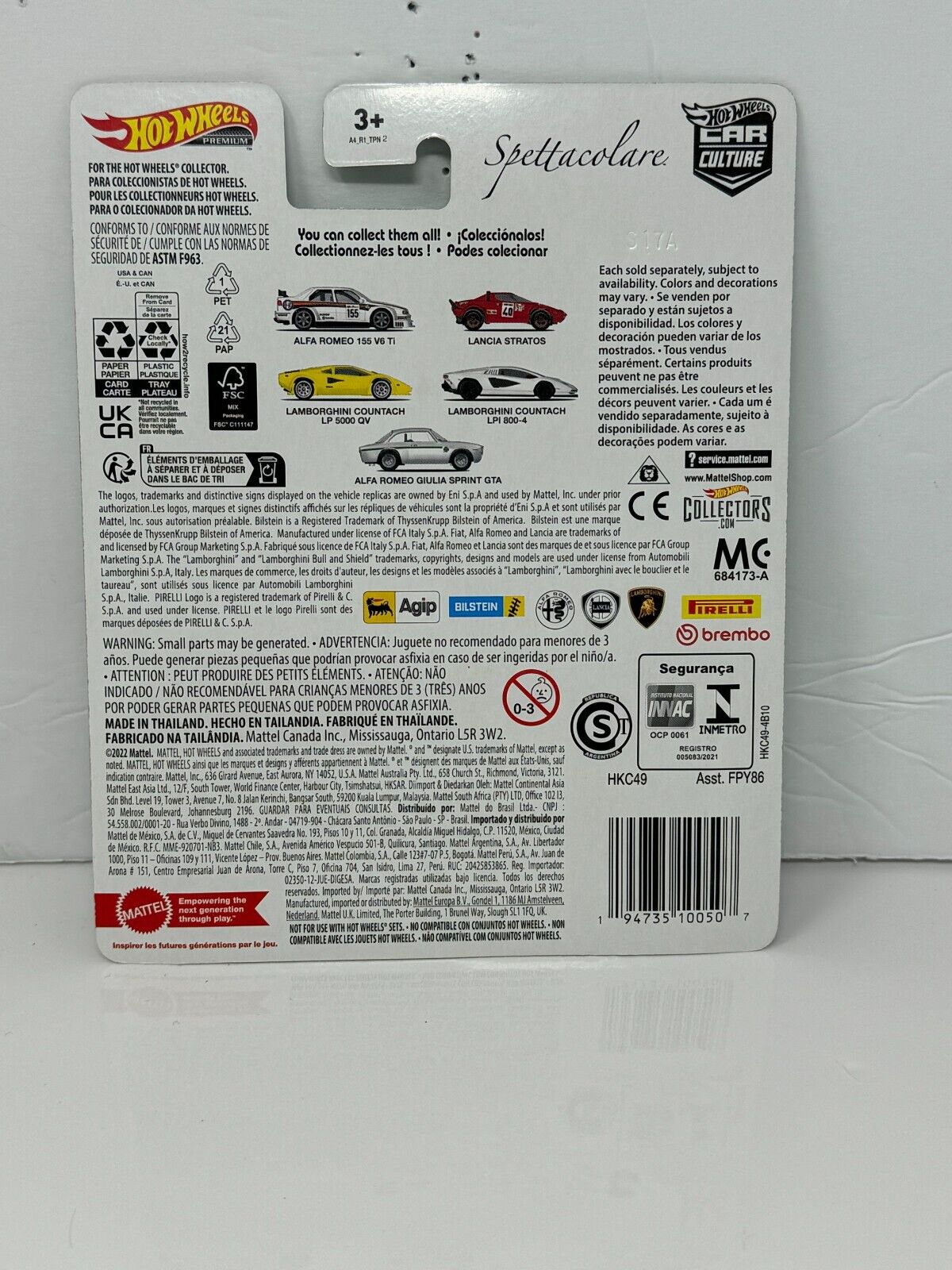 Hot Wheels Premium Spettacolare Lancia Stratos 1:64 Diecast