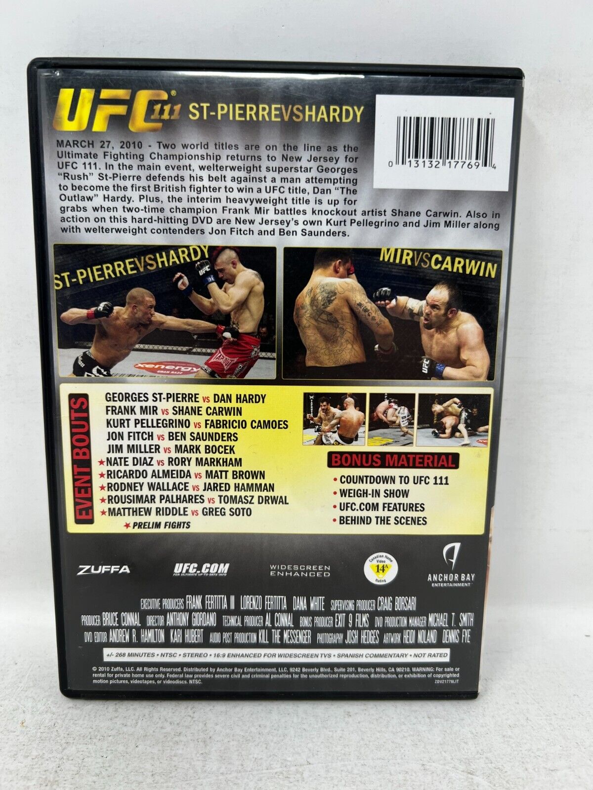 UFC 111 St-Pierre vs Hardy (DVD) Mir vs. Carwin
