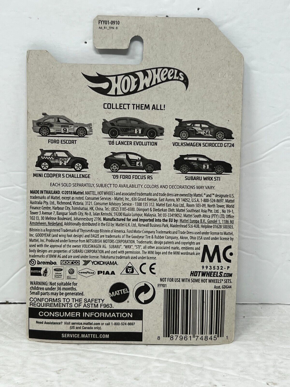 Hot Wheels Rally Sport Mini Cooper S Challenge European Car 1:64 Diecast