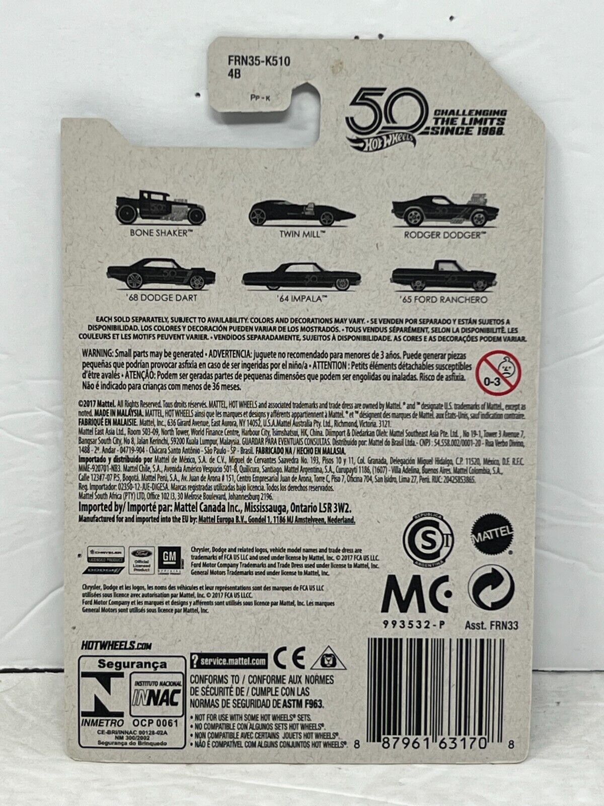 Hot Wheels Black and Gold 50th Anniversary Twin Mill Fantasy Cars 1:64 Diecast