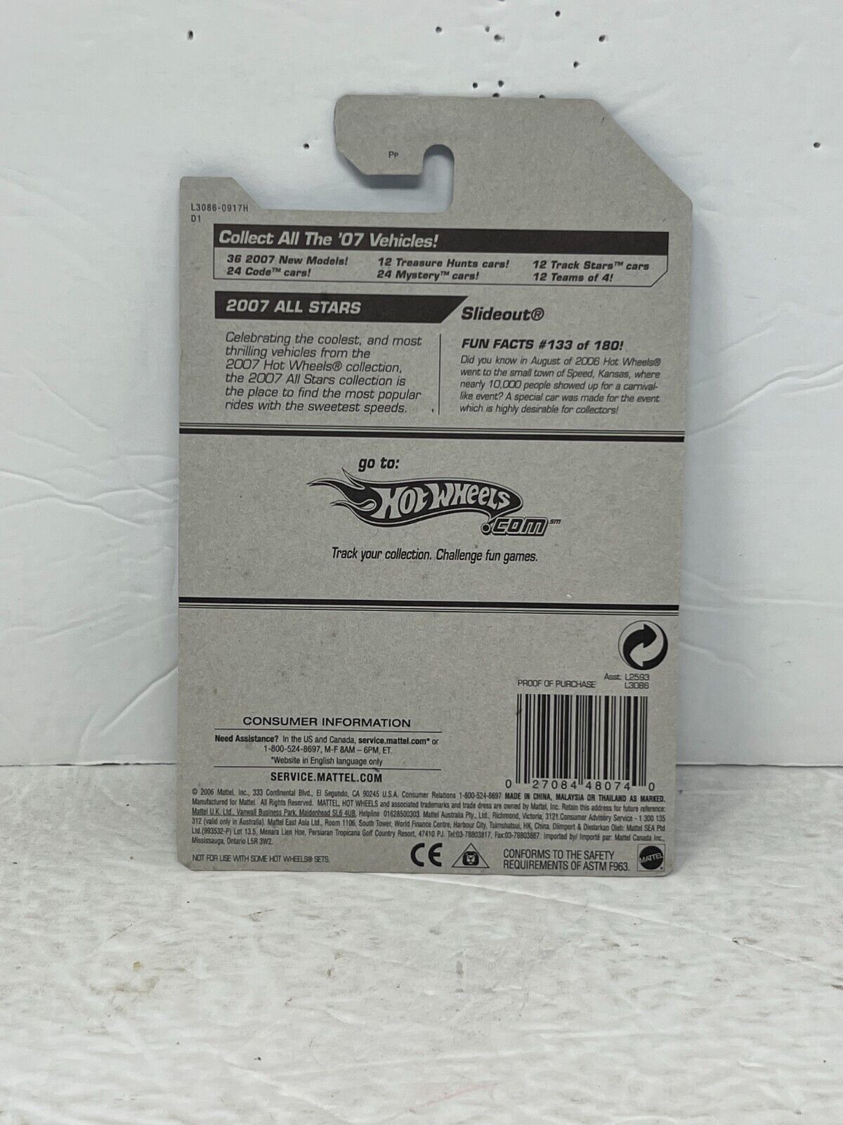 Hot Wheels 2007 All Stars Slideout Fantasy Cars 1:64 Diecast Factory Sealed