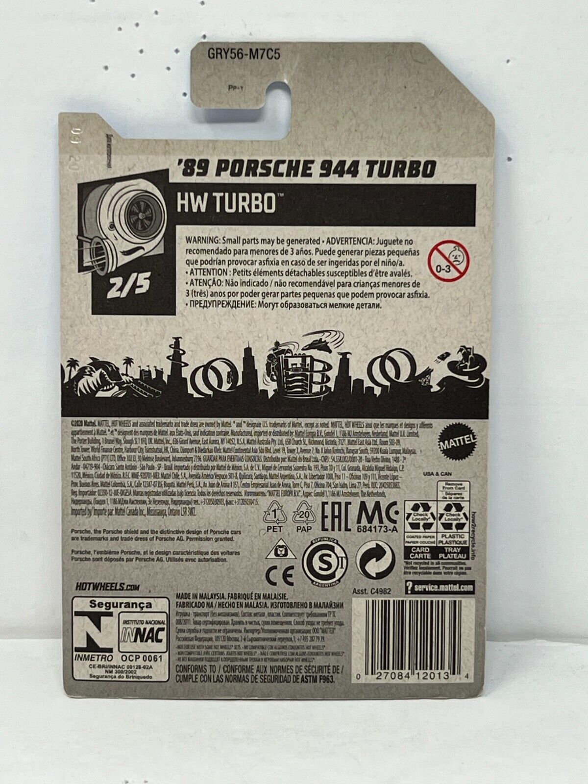 Hot Wheels HW Turbo 1989 Porsche 944 Turbo European Car 1:64 Diecast V3