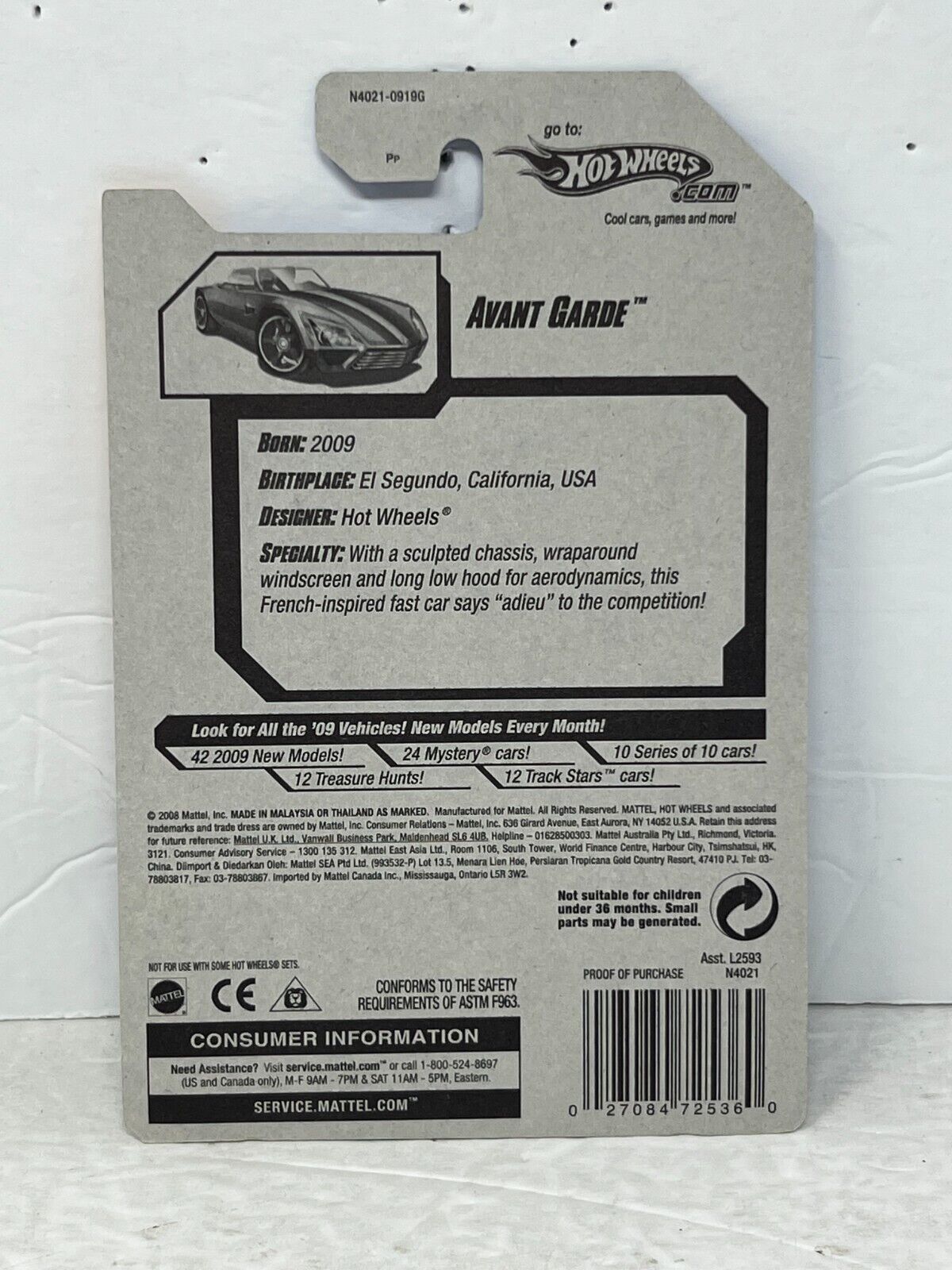 Hot Wheels 2009 New Models Avant Garde Fantasy Cars 1:64 Diecast Factory Sealed