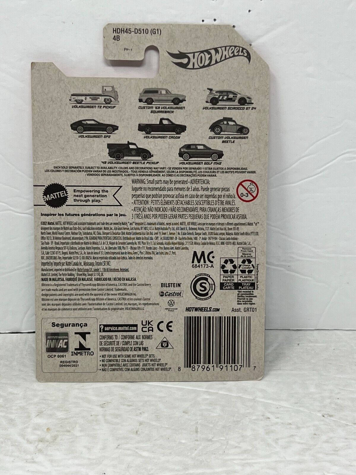 Hot Wheels VW Series Custom Volkswagen Beetle European Car 1:64 Diecast