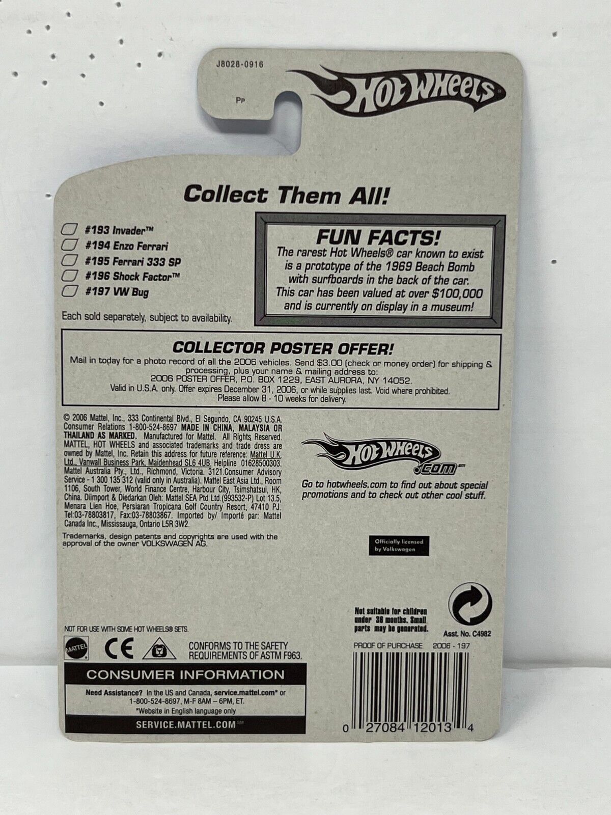 Hot Wheels Volkswagen Bug European Car 1:64 Diecast