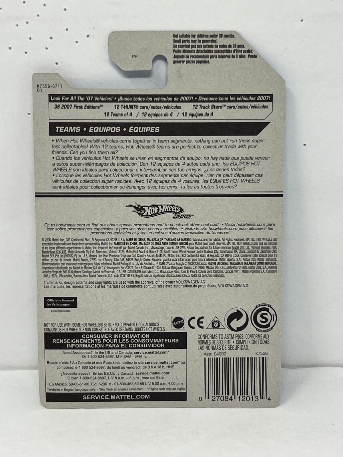 Hot Wheels Pop-Offs Volkswagen New Beetle Cup European Car 1:64 Diecast