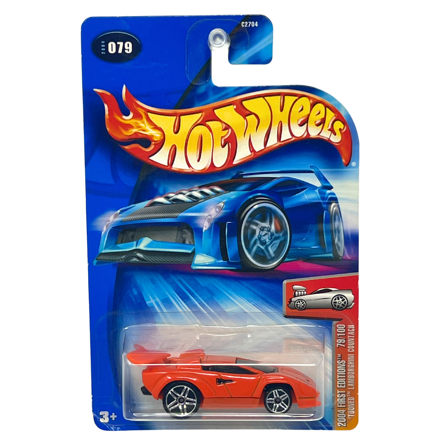 Hot Wheels 2004 First Editions Tooned Lamborghini Countach European Car 1:64 Diecast V2