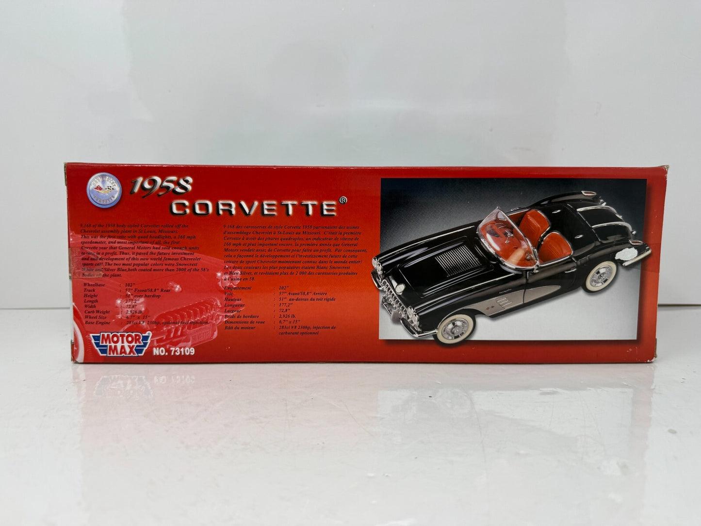 Motormax 1958 Chevrolet Corvette 1:18 Diecast