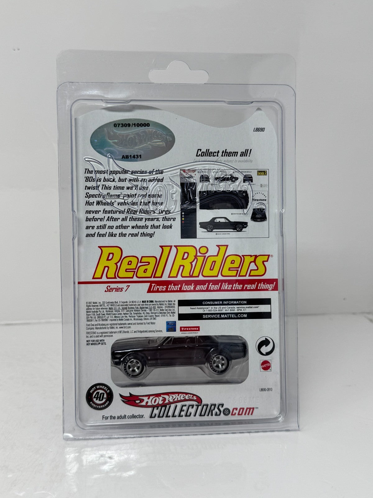 Hot Wheels RLC Red Line Club Real Riders Series 1965 Ford Mustang 1:64 Diecast