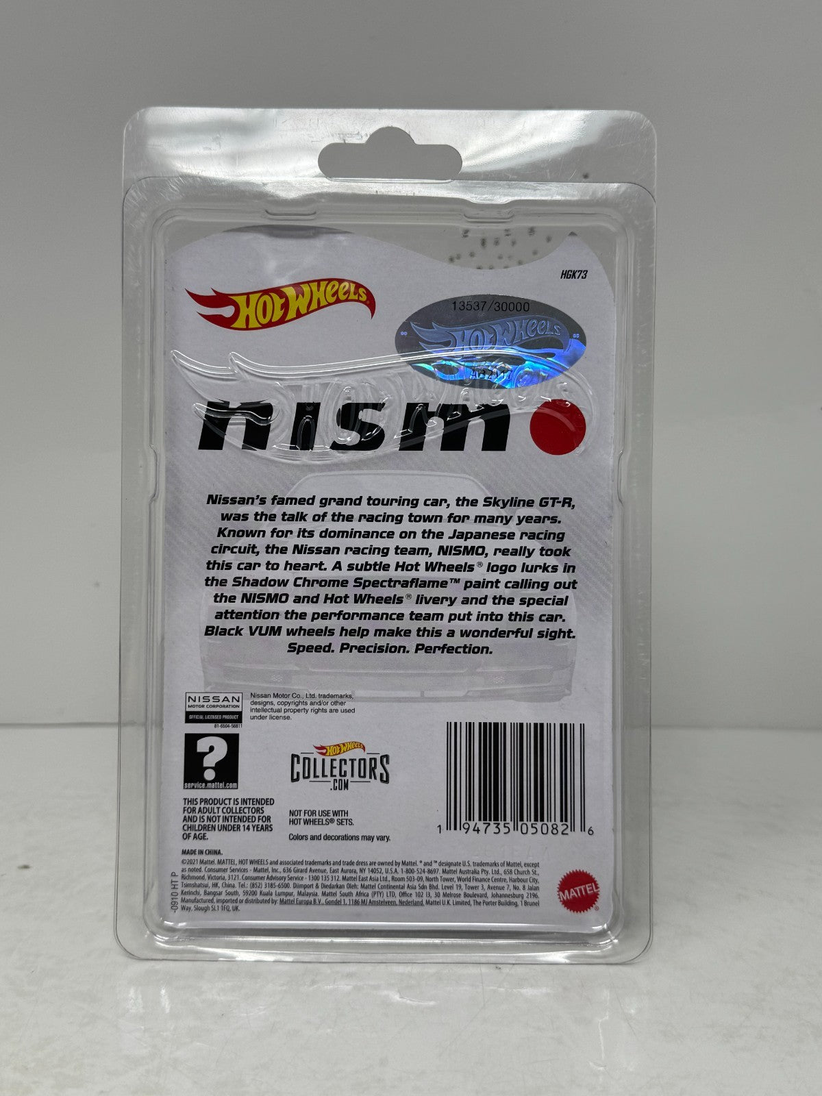 Hot Wheels NISMO Nissan Skyline GTR (BNR34) 1:64 Diecast Real Riders