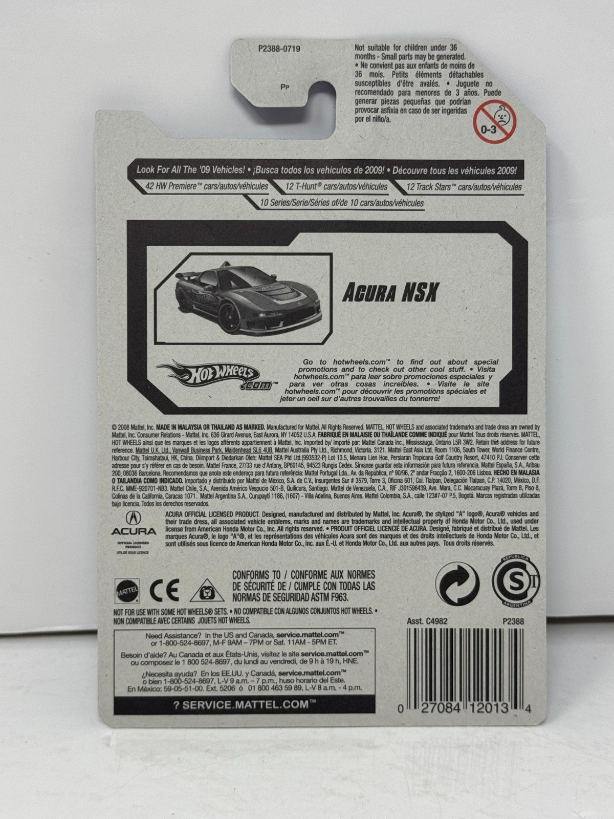 Hot Wheels Racing 2009 Acura NSX JDM 1:64 Diecast Blue