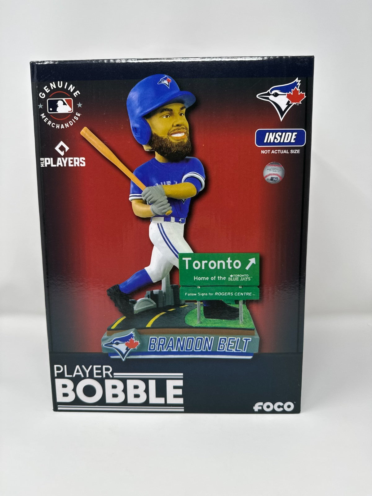 FOCO MLB Toronto Blue Jays Brandon Belt "Next Stop Toronto" Bobblehead