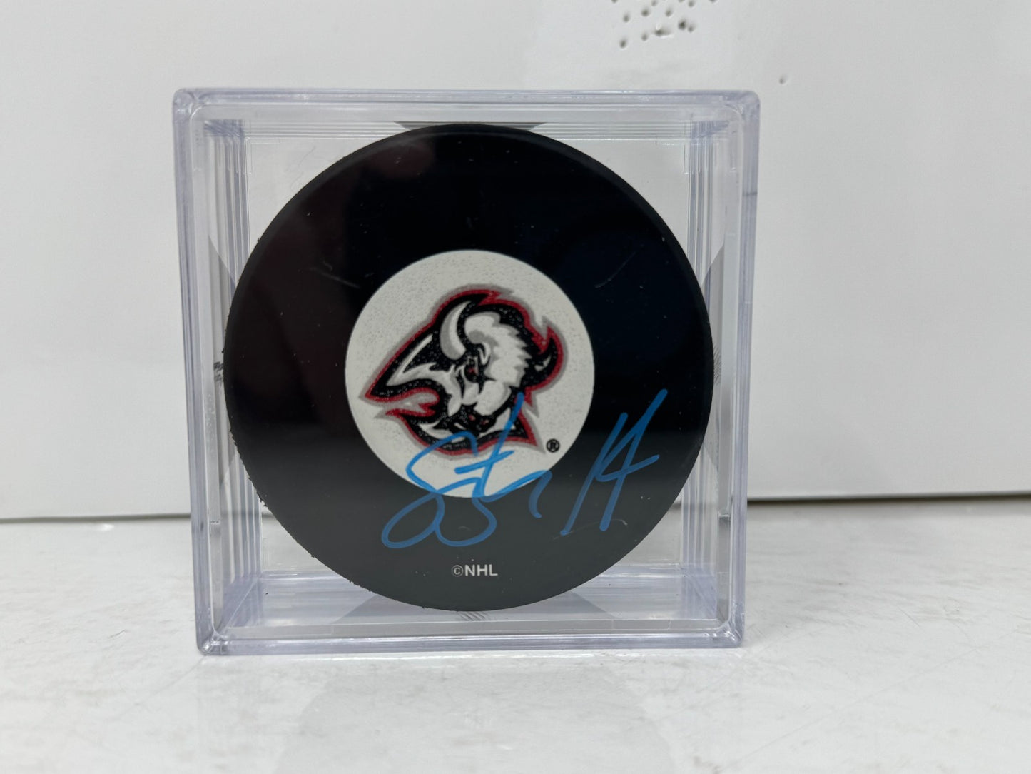 Stu Barnes Buffalo Sabres Signed NHL Autograph Puck Blue Auto