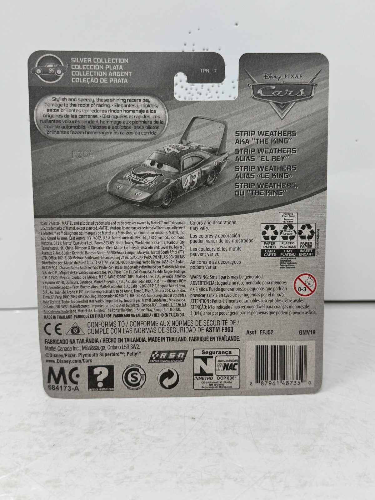 Disney Pixar Cars Strip Weathers The King #43 Dinoco Silver Edition 1:55 Diecast