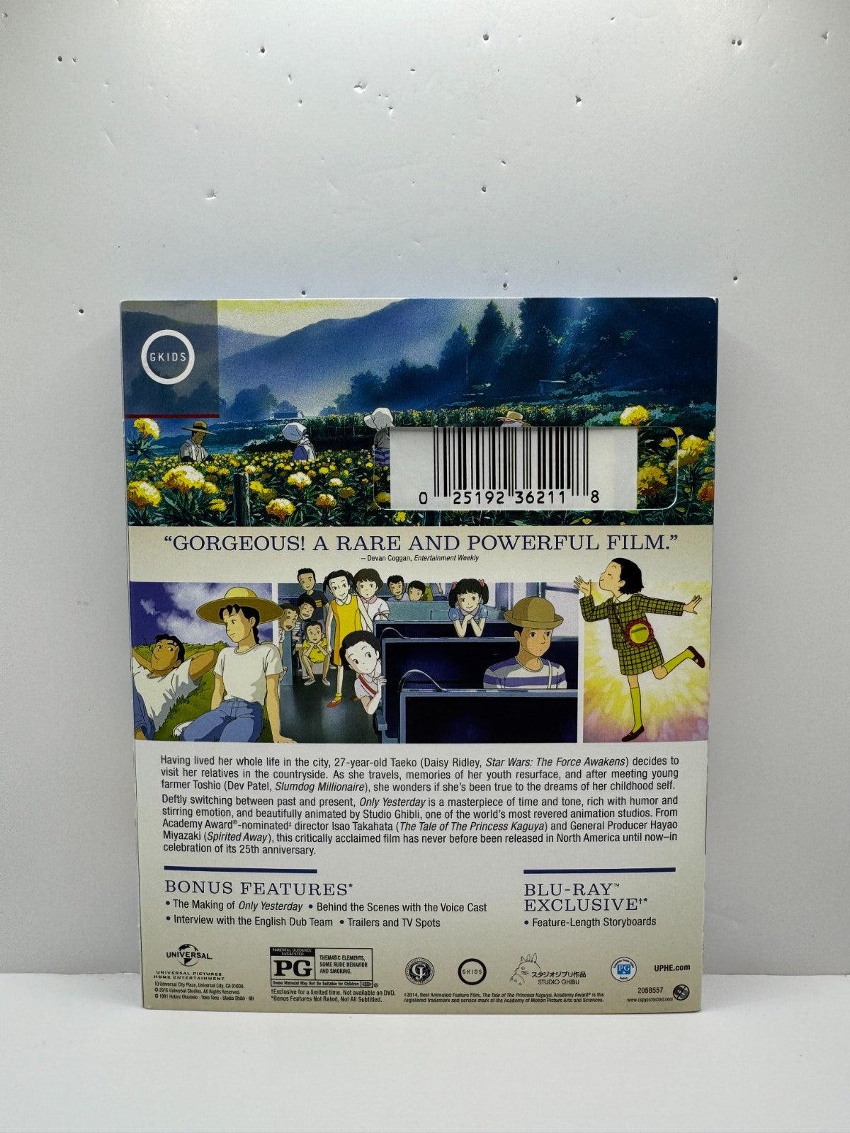 Only Yesterday (Blu-ray) Daisy Ridley Studio Ghibli Anime Drama