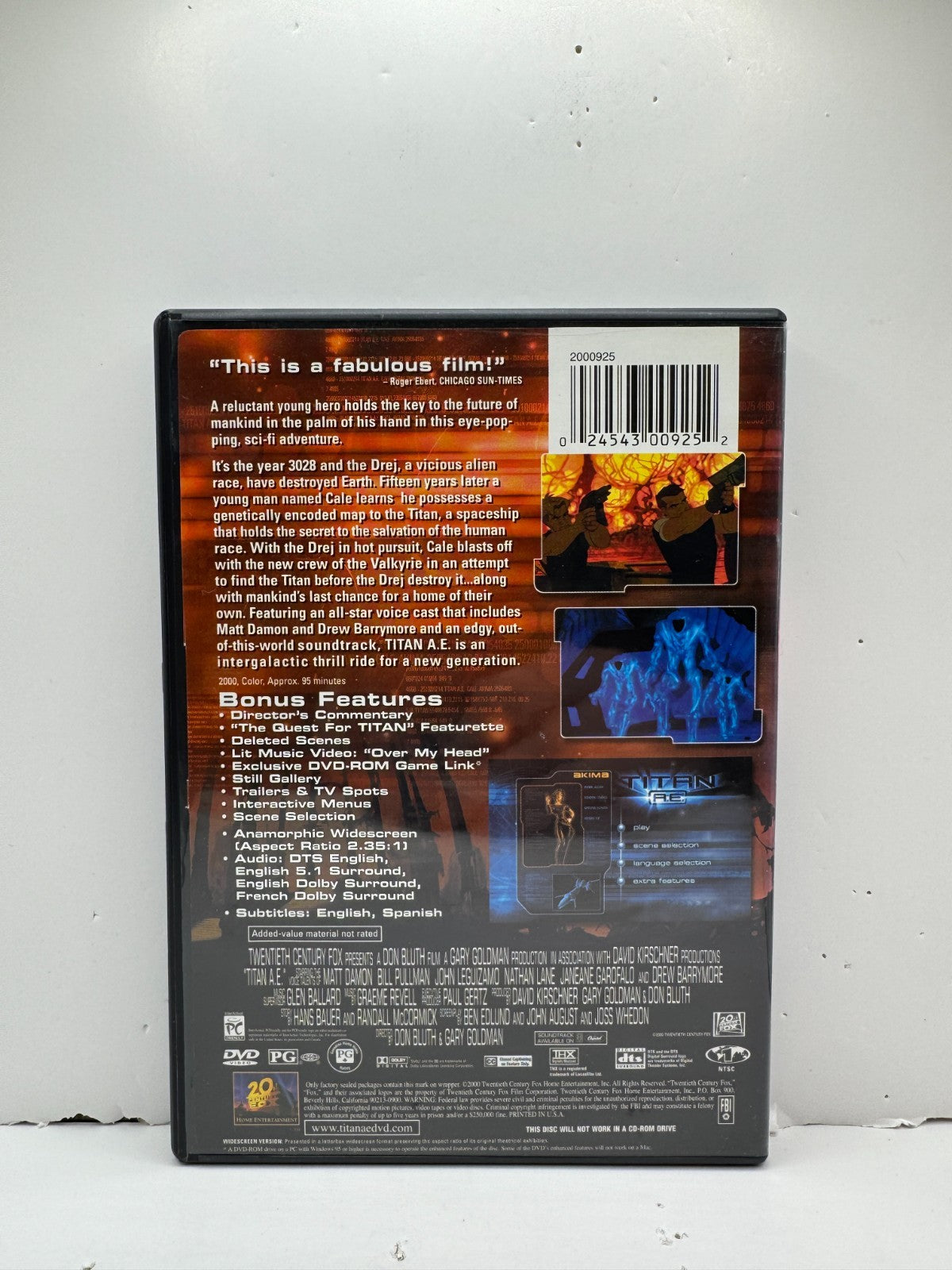 Titan A.E. (DVD) Sci-Fi Animation