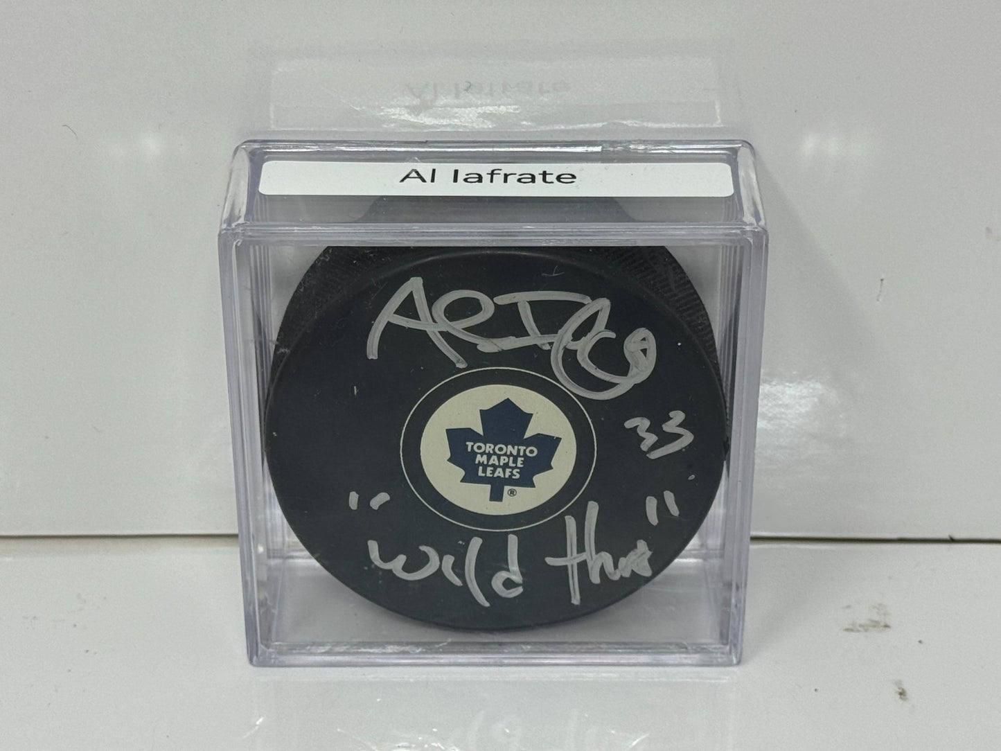 Al Iafrate Toronto Maple Leafs Signed NHL Autograph Puck Silver Auto