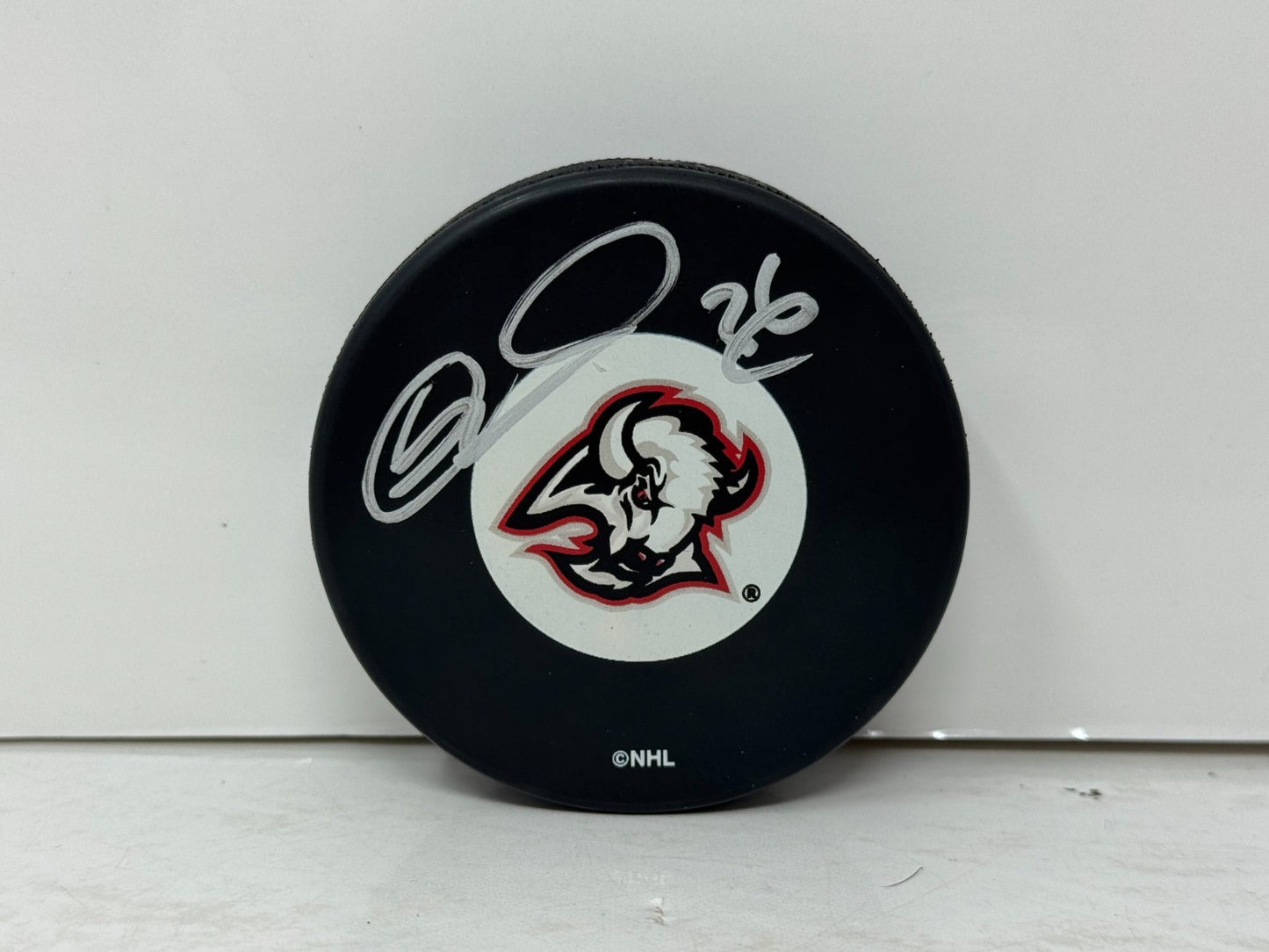 Matthew Barnaby Buffalo Sabres Signed NHL Autograph Puck Silver Auto