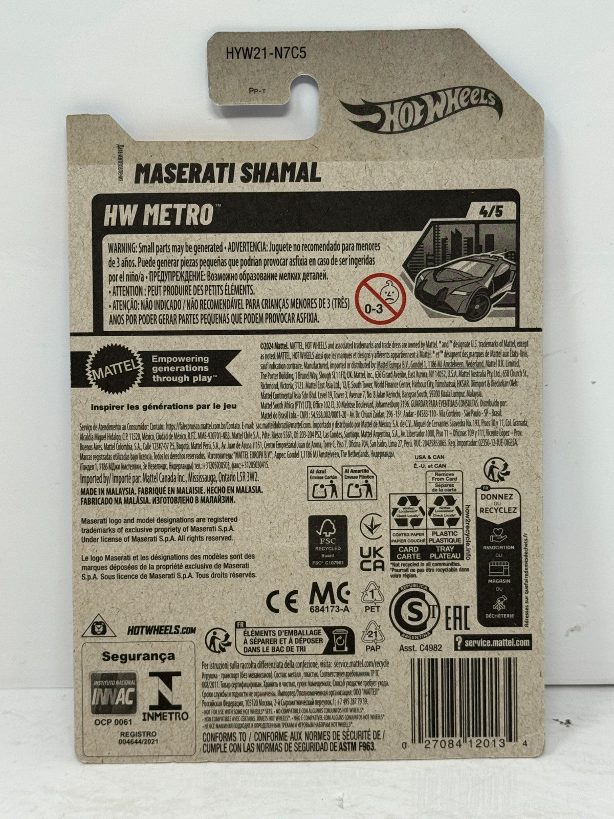 Hot Wheels Metro Maserati Shamal 1:64 Diecast