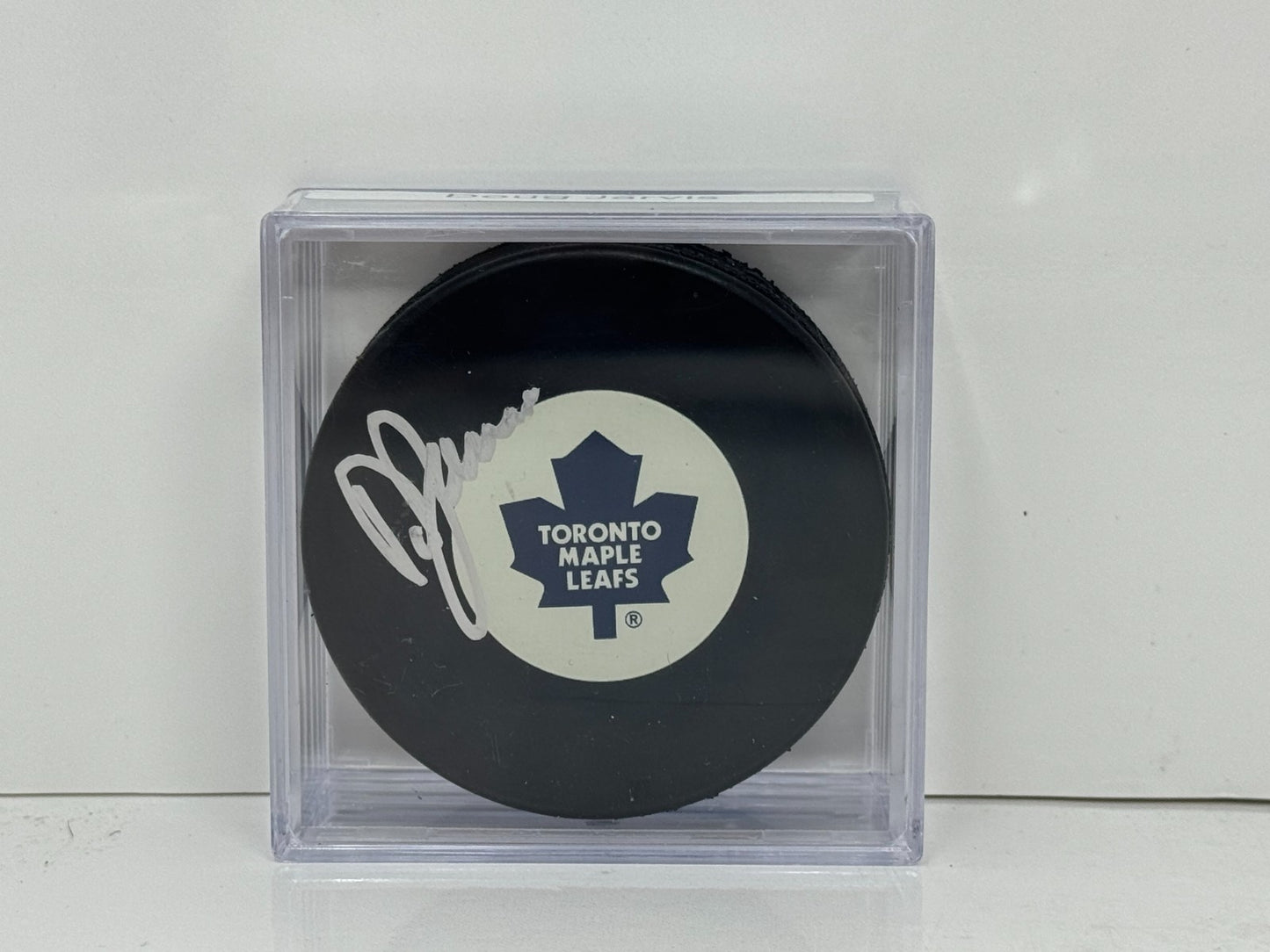 Doug Jarvis Toronto Maple Leafs Signed NHL Autograph Puck Silver Auto