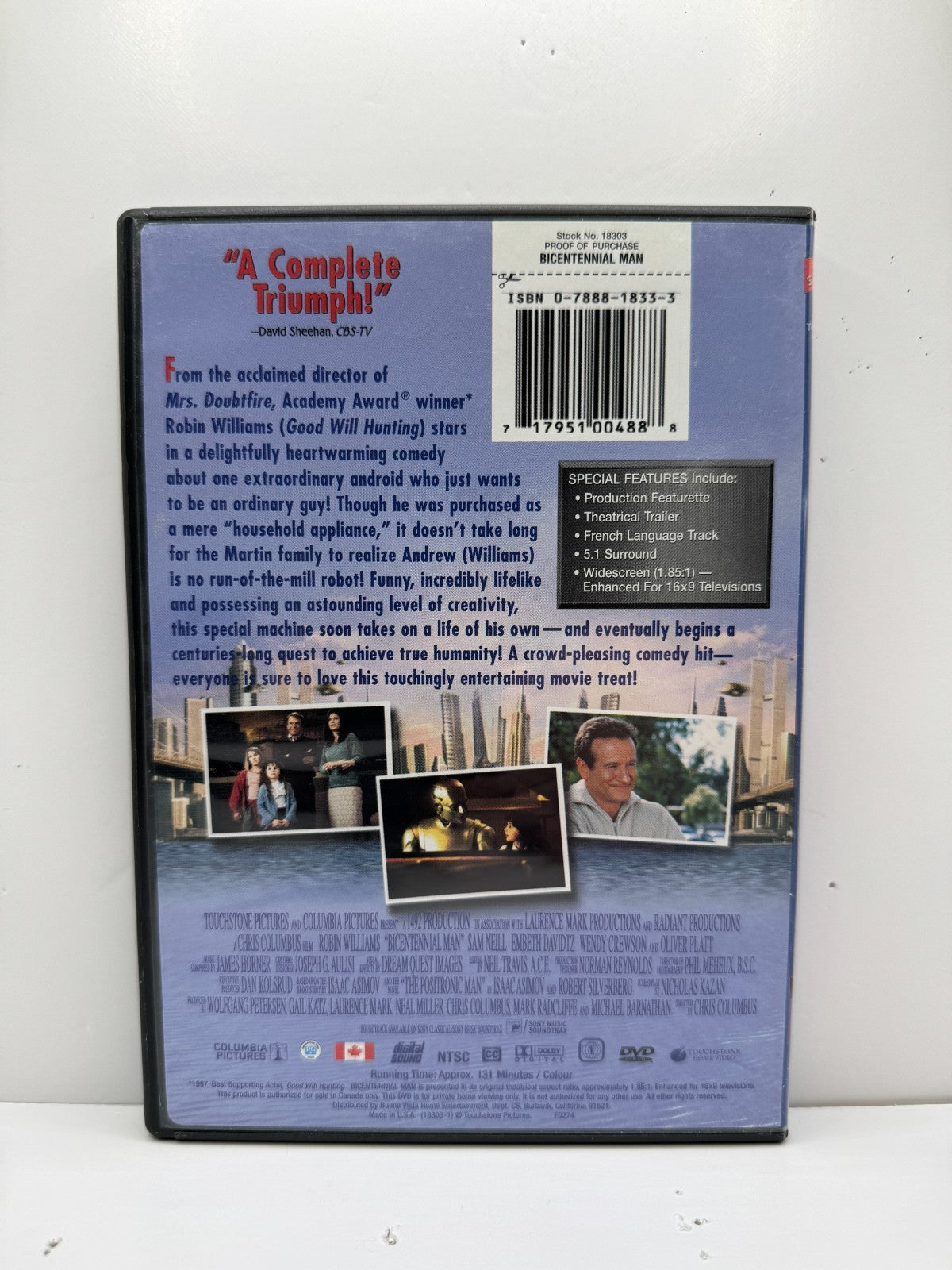 Bicentennial Man (DVD) Robin Williams Sci-Fi Drama