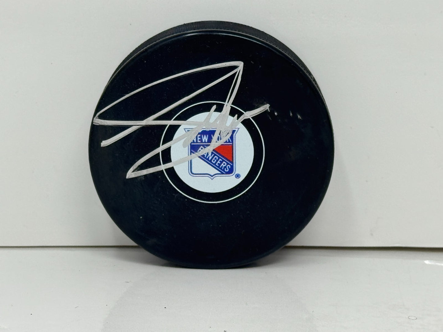 Adam Graves New York Rangers Signed NHL Autograph Puck Silver Auto