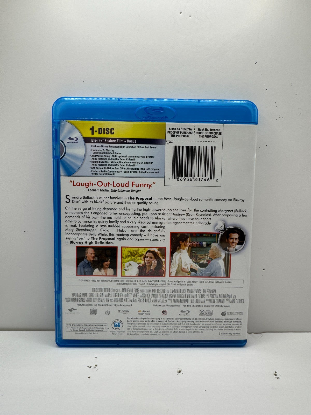 The Proposal (Blu-ray) Sandra Bullock Romance Good Condition!!!