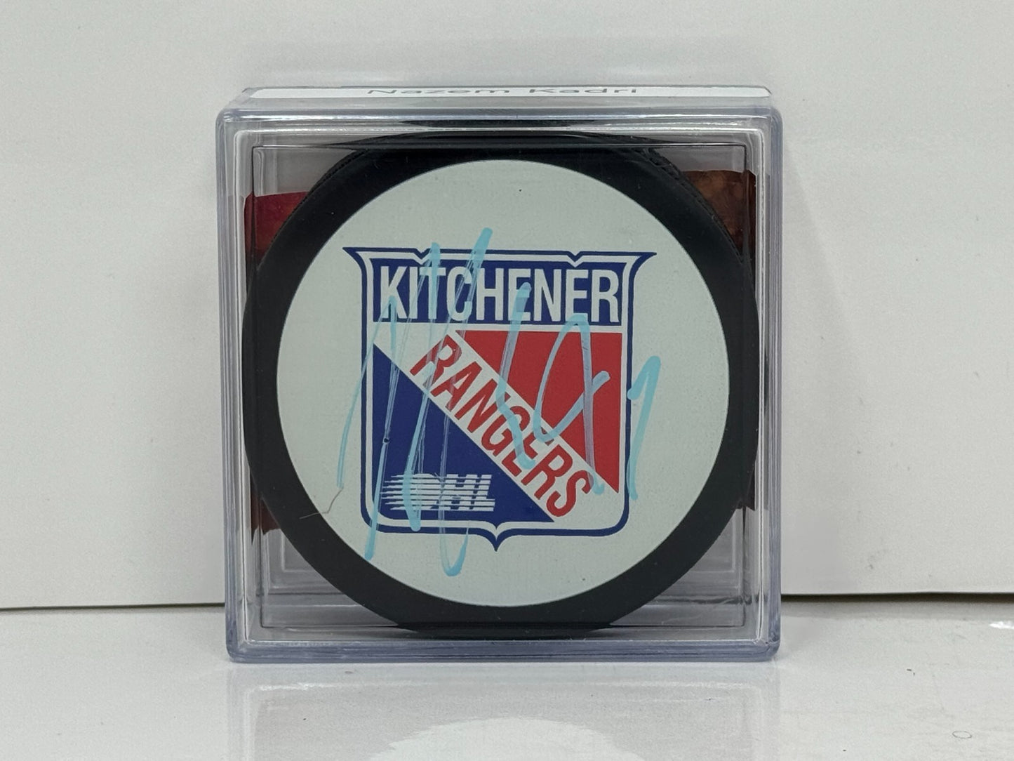 Nazem Kadri Kitchener Rangers Signed NHL Autograph Puck Blue Auto COA TNT